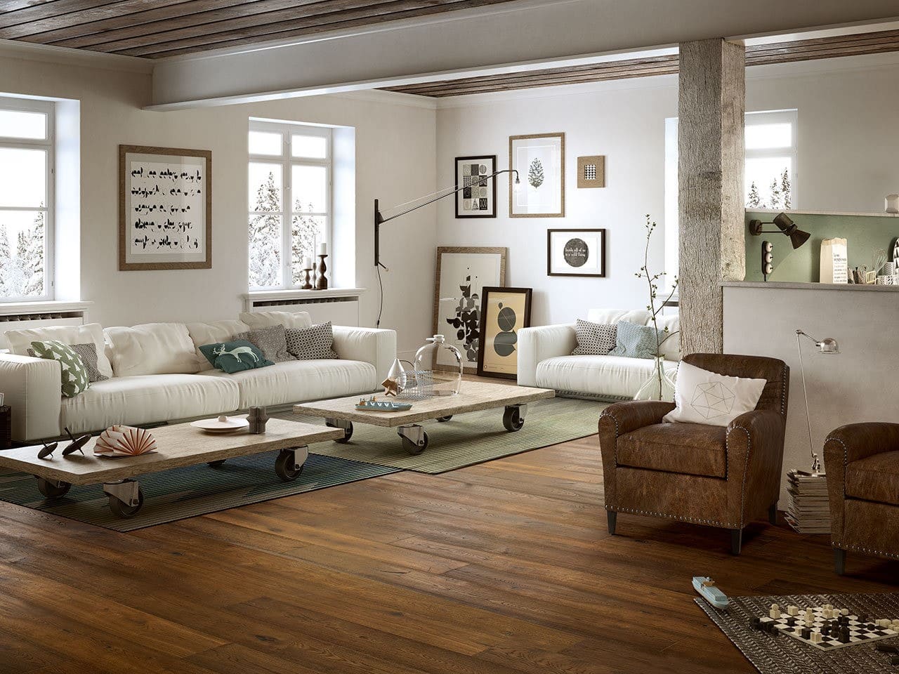 Plancia Parquet Rovere Scuro Anticato Piallato