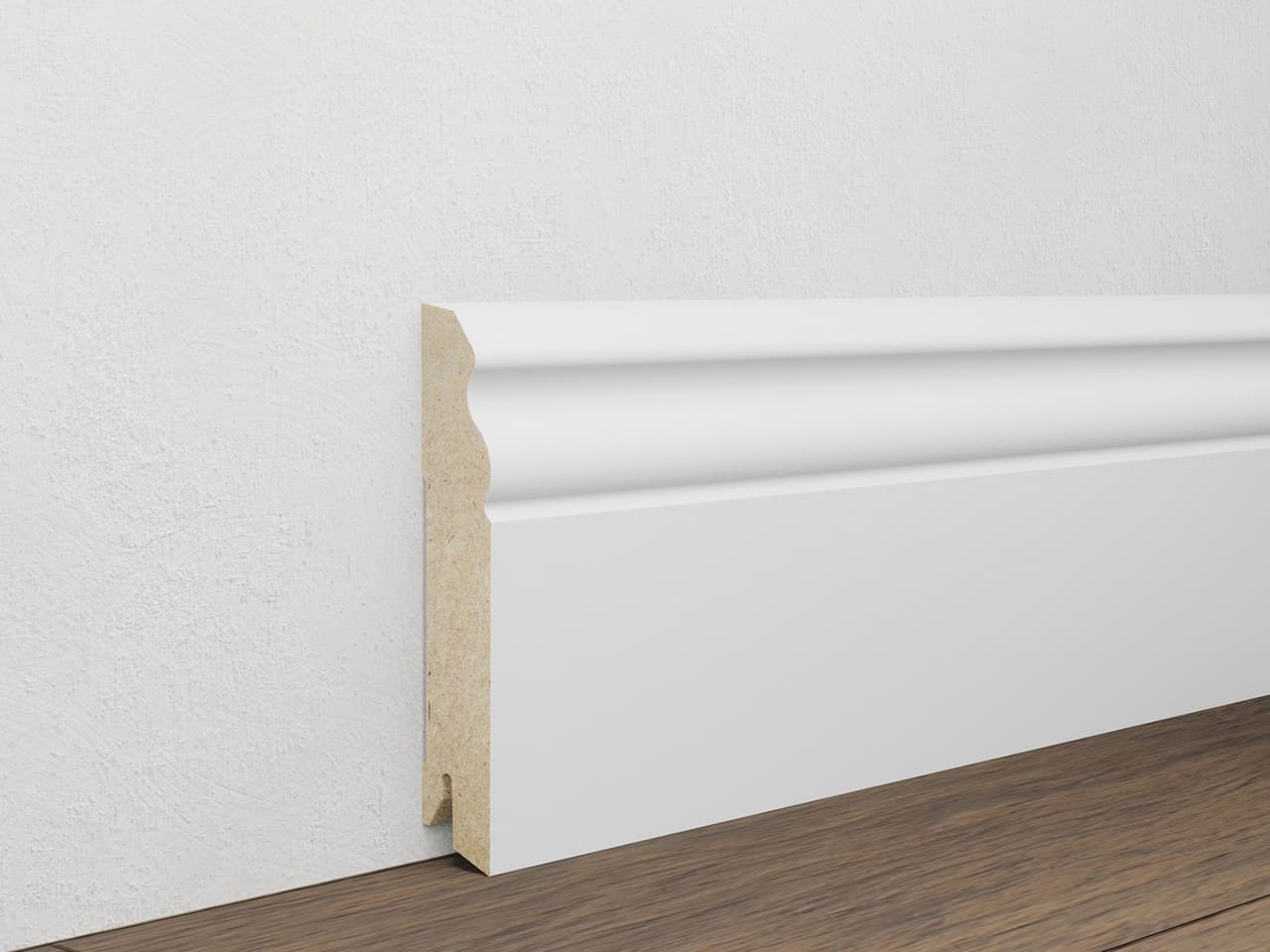 Sockelleiste aus weißem MDF